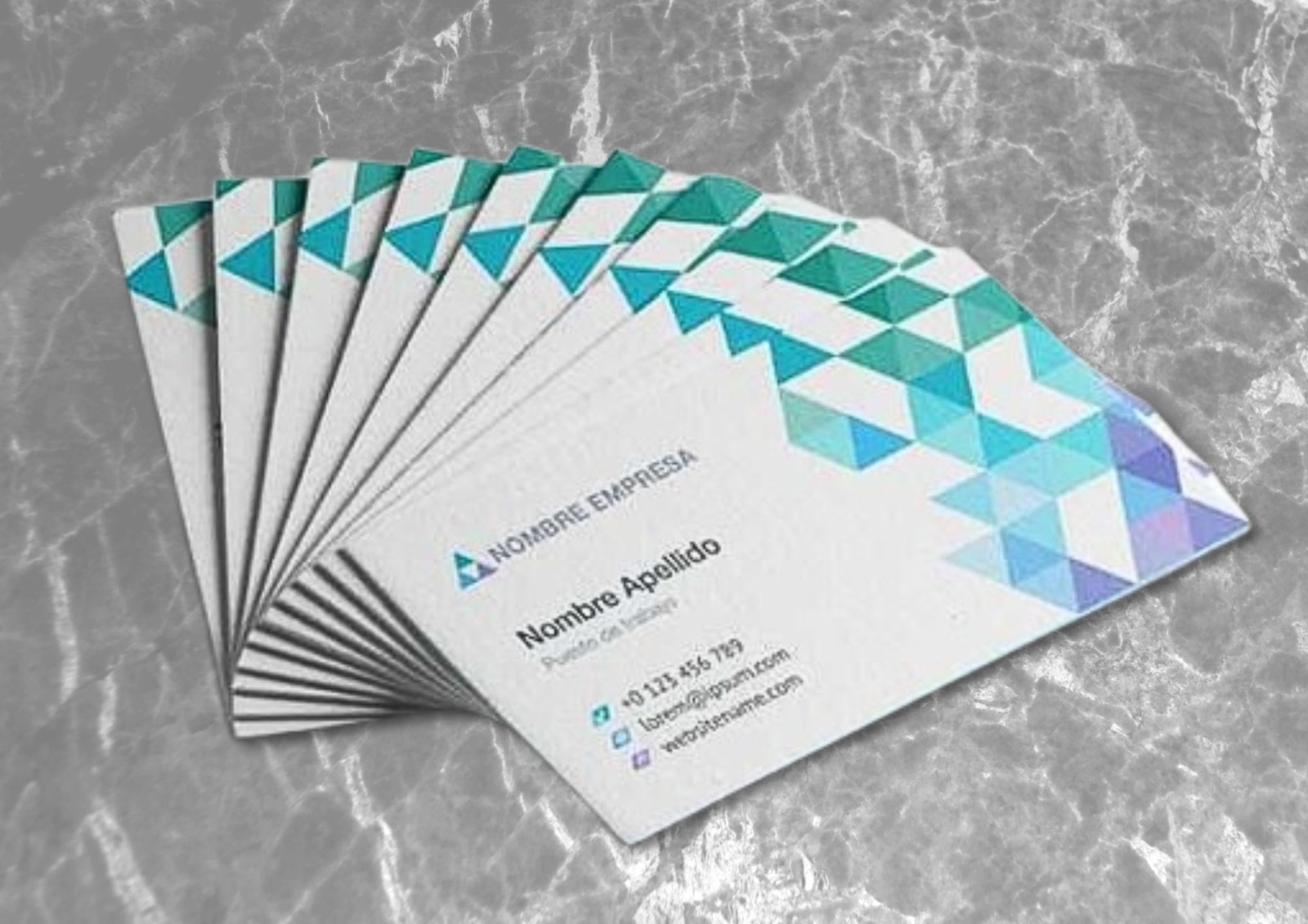 Tarjetas laminadas simple faz